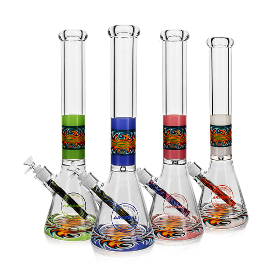 Arsenal 16" Psychedelic 7mm Beaker w/ Blaze Pattern Vinyl Wrap