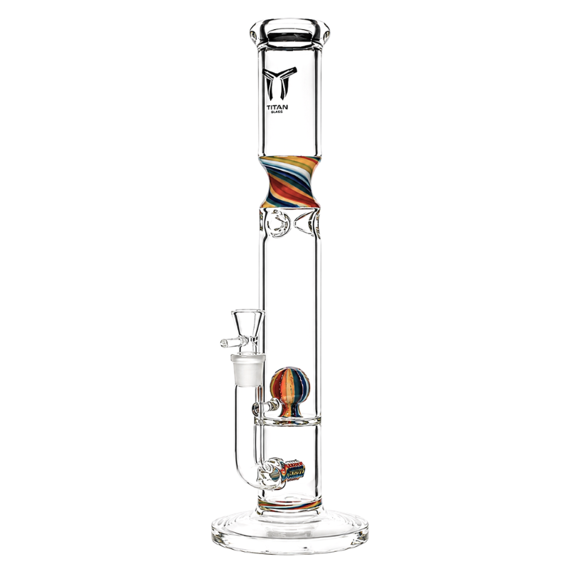 Titan 18" Glass Candy Twist Straight Shooter w/ 18mm Bowl