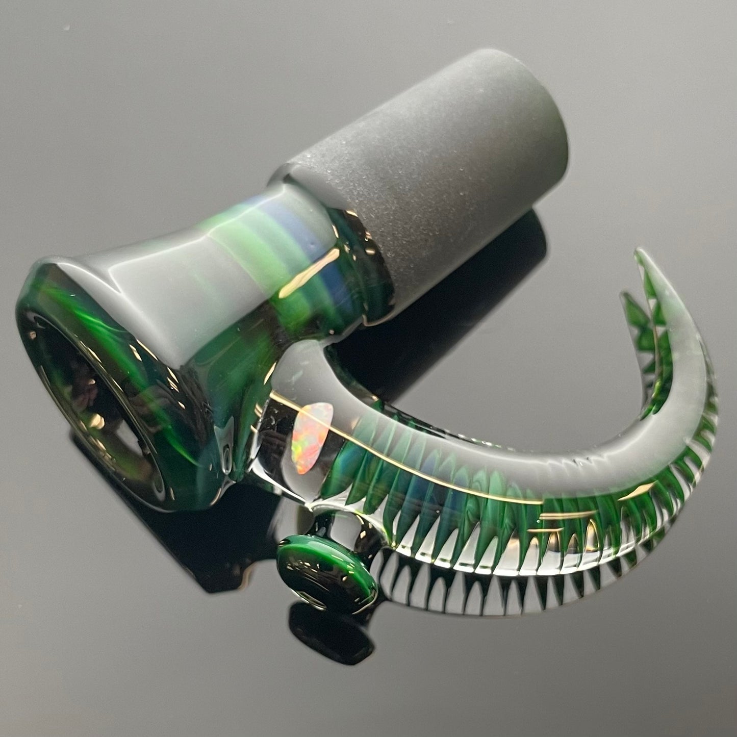 Jamms 18mm 4 Hole Fully Worked Bowl w/ Opal & Cane - Green Money