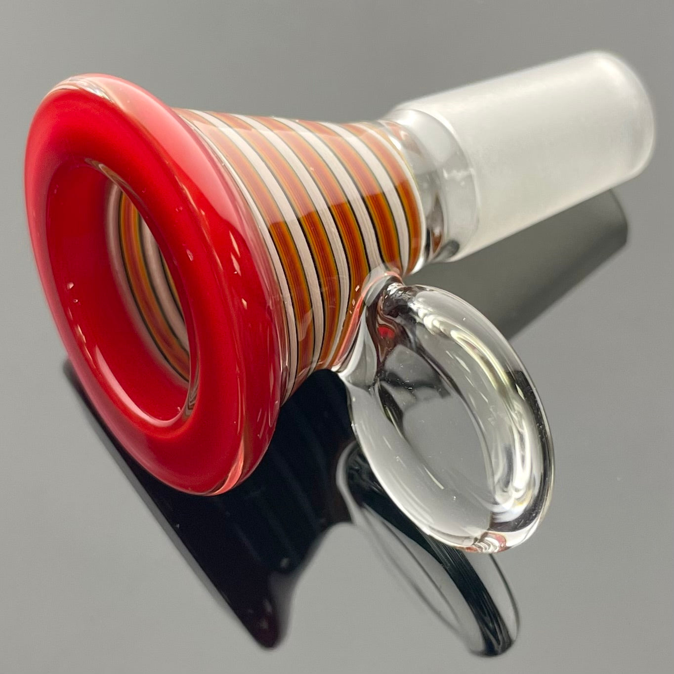 Full Zirkl Colour Accented Ball Beaker - Cherry & Line Work w/ Opals