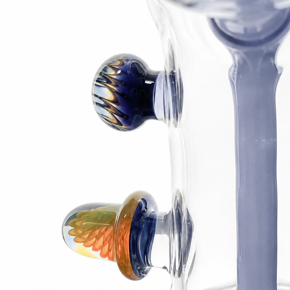 Clarks Glass 14mm Partial Colour Recycler - Dark Amethyst over Star White