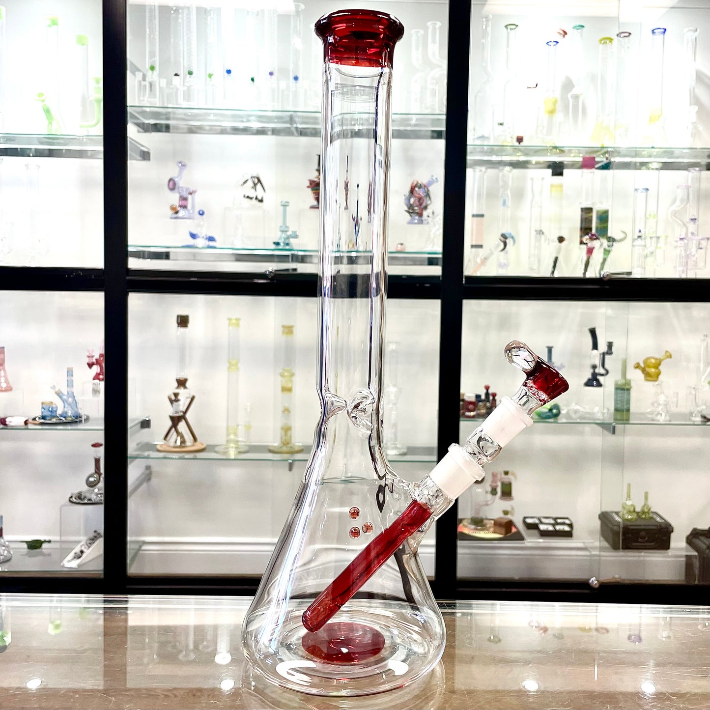 Green Belt Colour Accented Beaker - Pomegranate