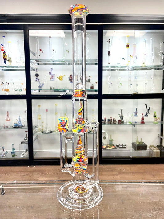 Blazed Worked 44mm 3 Line Recycler Tree Tube w/  - Sherbet