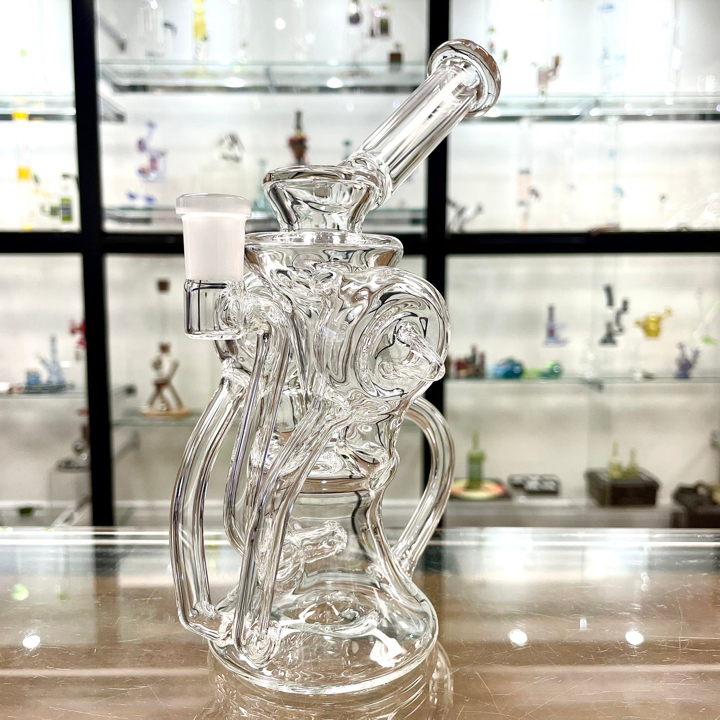 Mimzy V2 Clear Double Disc Full Scroller Recycler - 14mm