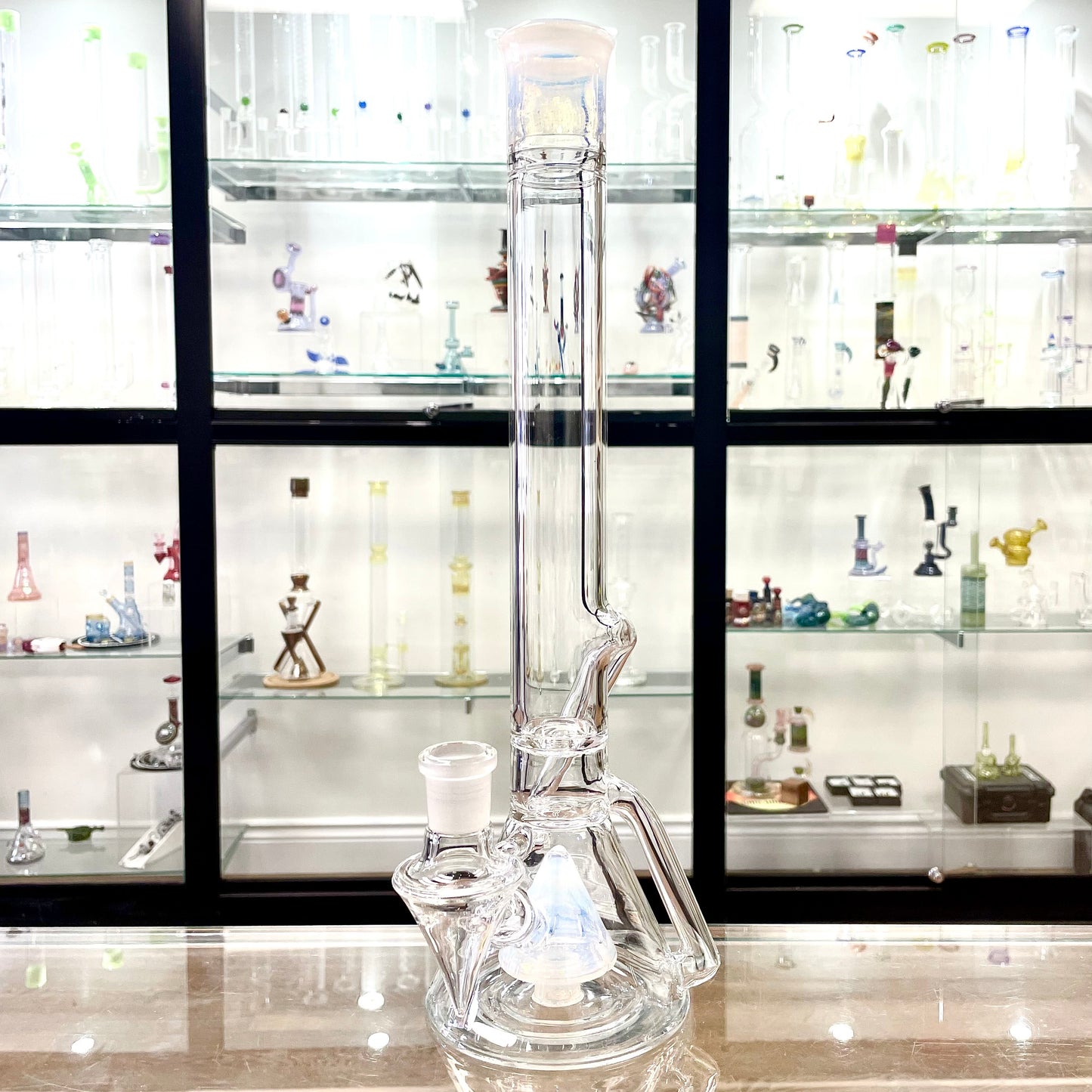 Discobox Large Colour Accented Fixed Single Recycler Beaker - Secret White