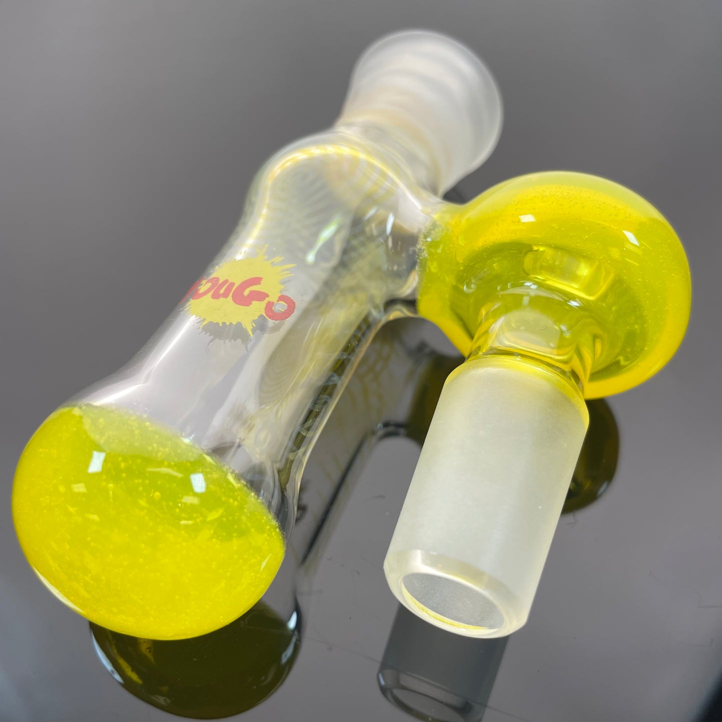 Yougo Boro 18mm 90 Fully Accented Dry Ash Catcher - Lemon Drop