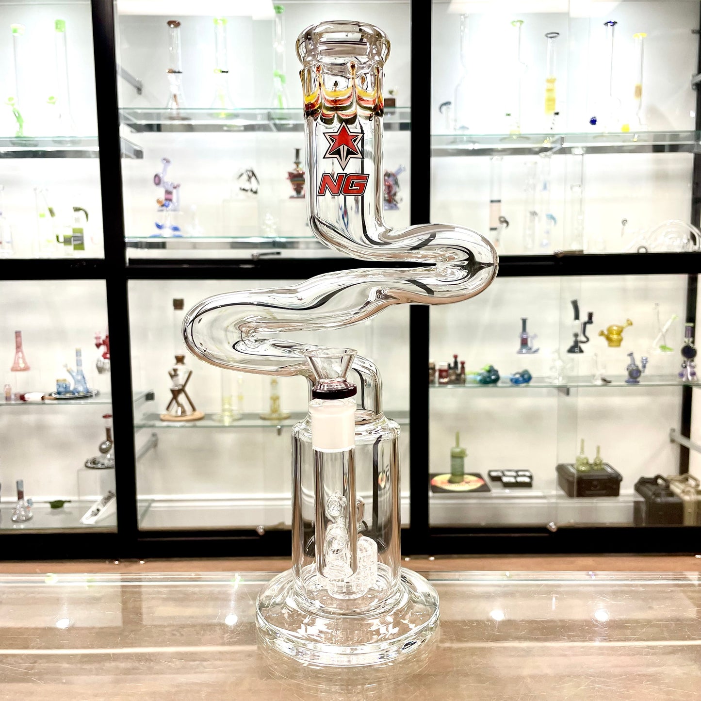 Nice Glass 16" Matrix Zong Tube - Red Logo