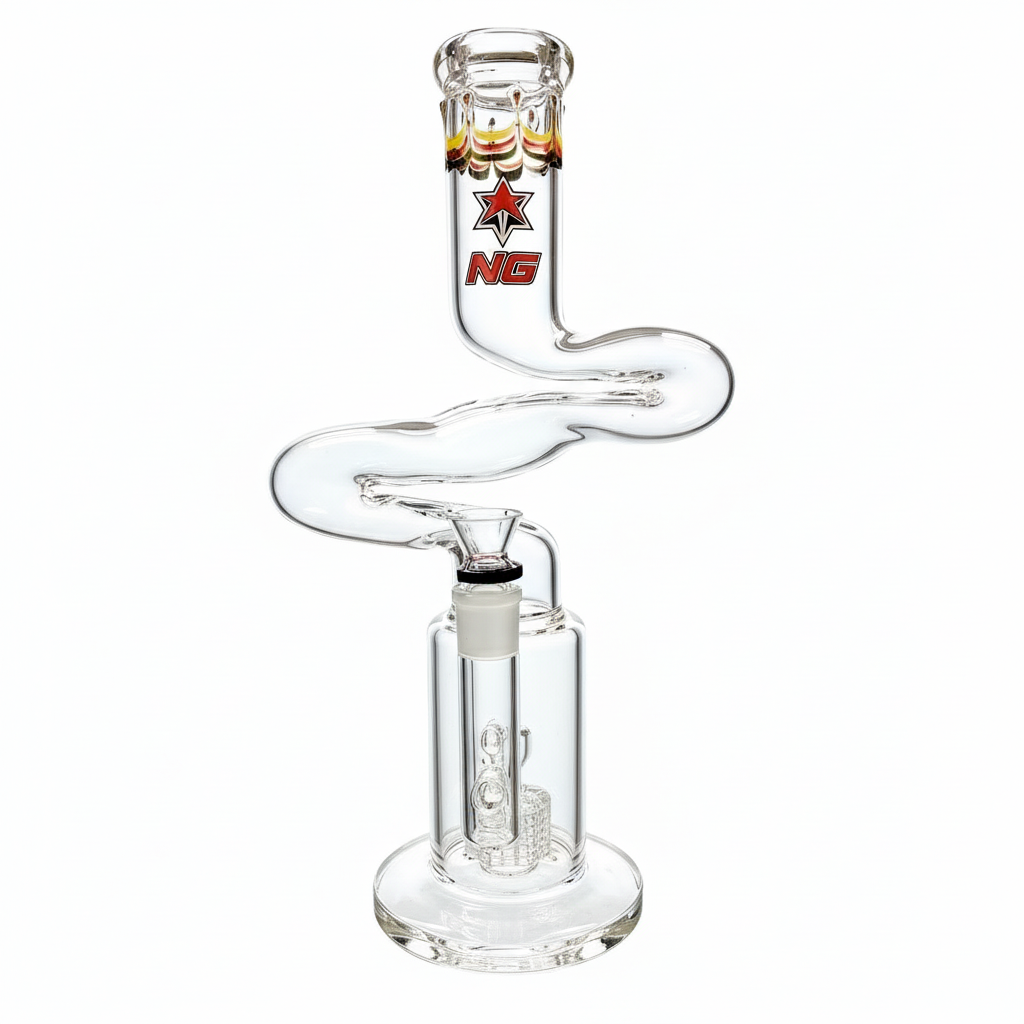 Nice Glass 16" Matrix Zong Tube - Red Logo