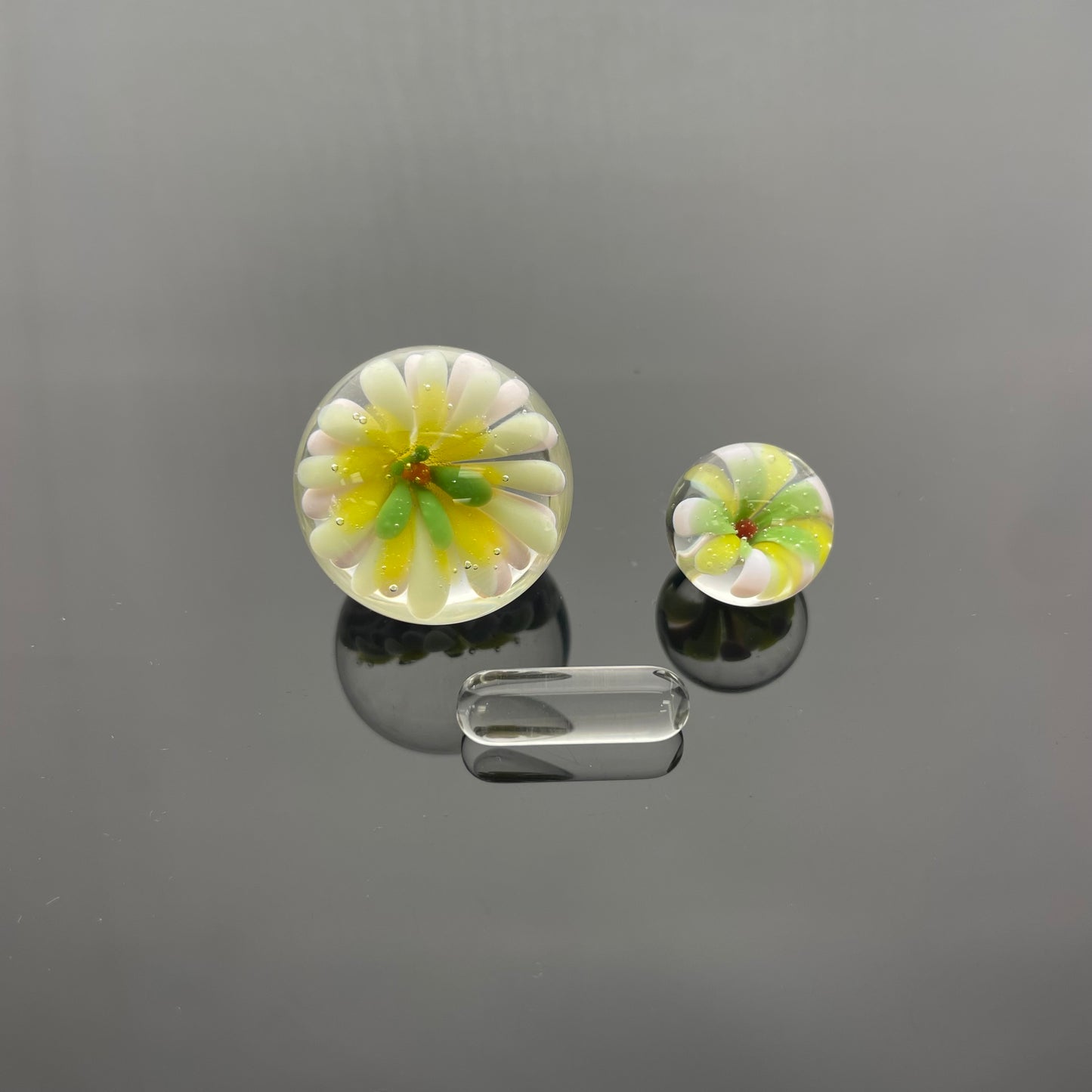 Unbranded Marble Slurper Set w/ Flower Implosion - 3pc