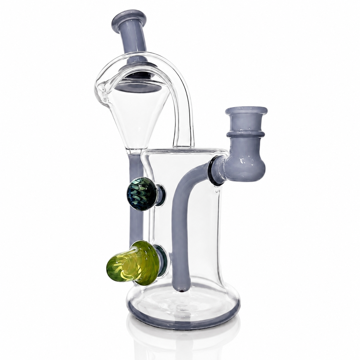 Clarks Glass 14mm Partial Colour Recycler - Dark Amethyst over Star White