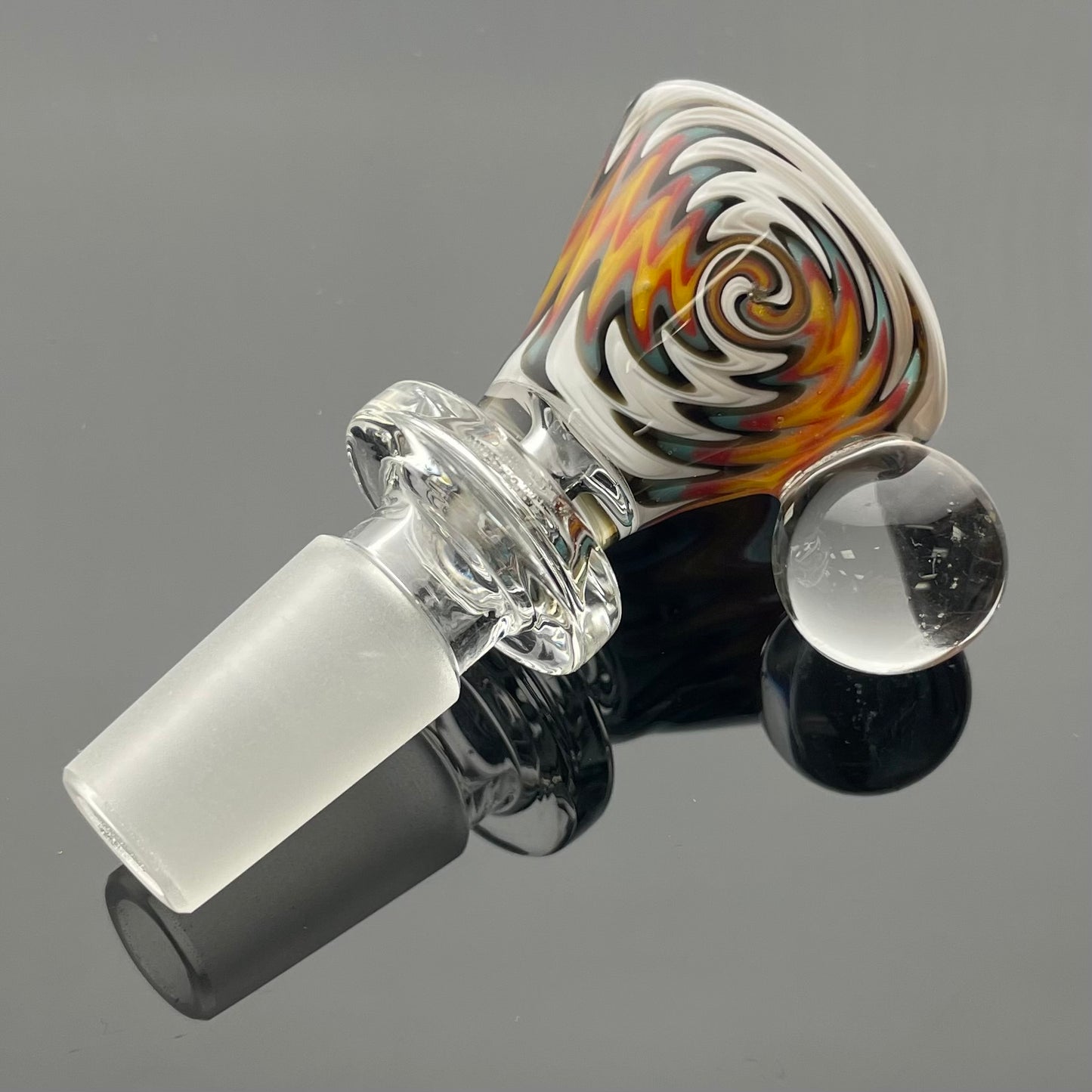 OG 14mm Coloured WigWag Bowl w/ Marble - Various Colours