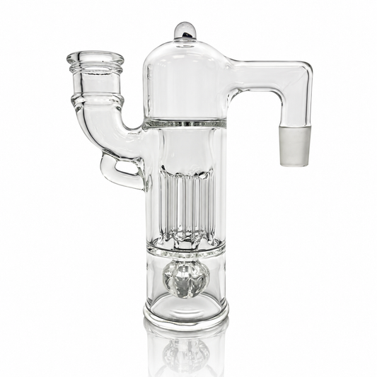 Blazed Pillar Ash Catcher 18mm 90 - Clear w/ Opal