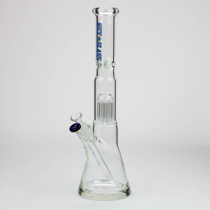 Nice Glass 15" 10-arm Tree Perc Bell Beaker -  Blue Logo