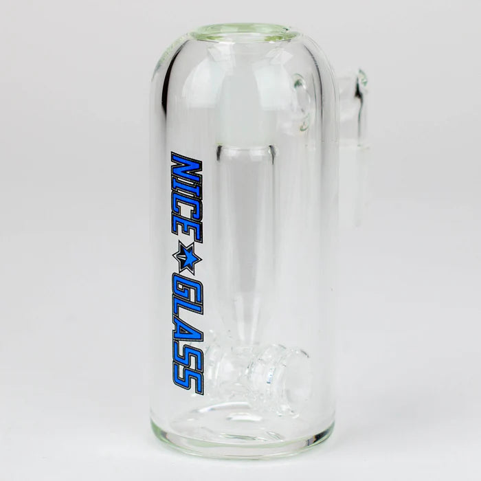 Nice Glass 14mm 90 Degree Two Wheel Ash Catcher - Blue Logo