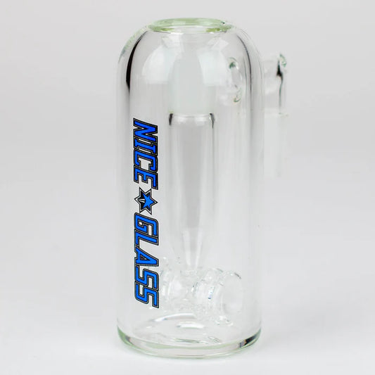 Nice Glass 14mm 90 Degree Two Wheel Ash Catcher - Blue Logo