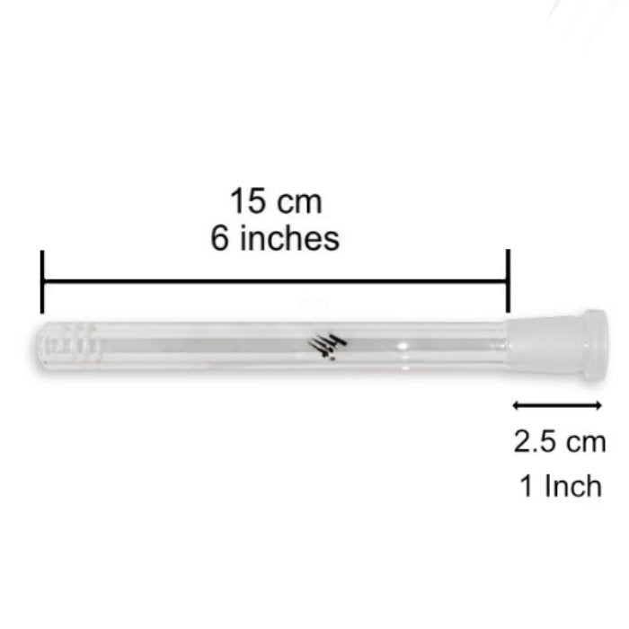 Hit Glass 18mm-14mm Clear Diffused Downstem w/ Logo - Various Lenghts