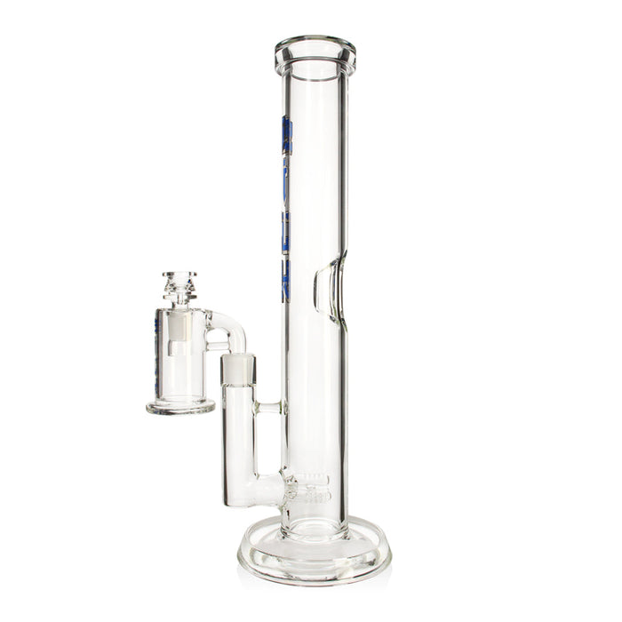 Silk 17" Gridded 3-Line Straight Tube w/ 18mm Bowl & Ash Catcher - 10mm Thick