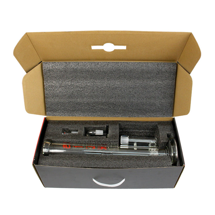 Silk 17" Gridded 3-Line Straight Tube w/ 18mm Bowl & Ash Catcher - 10mm Thick