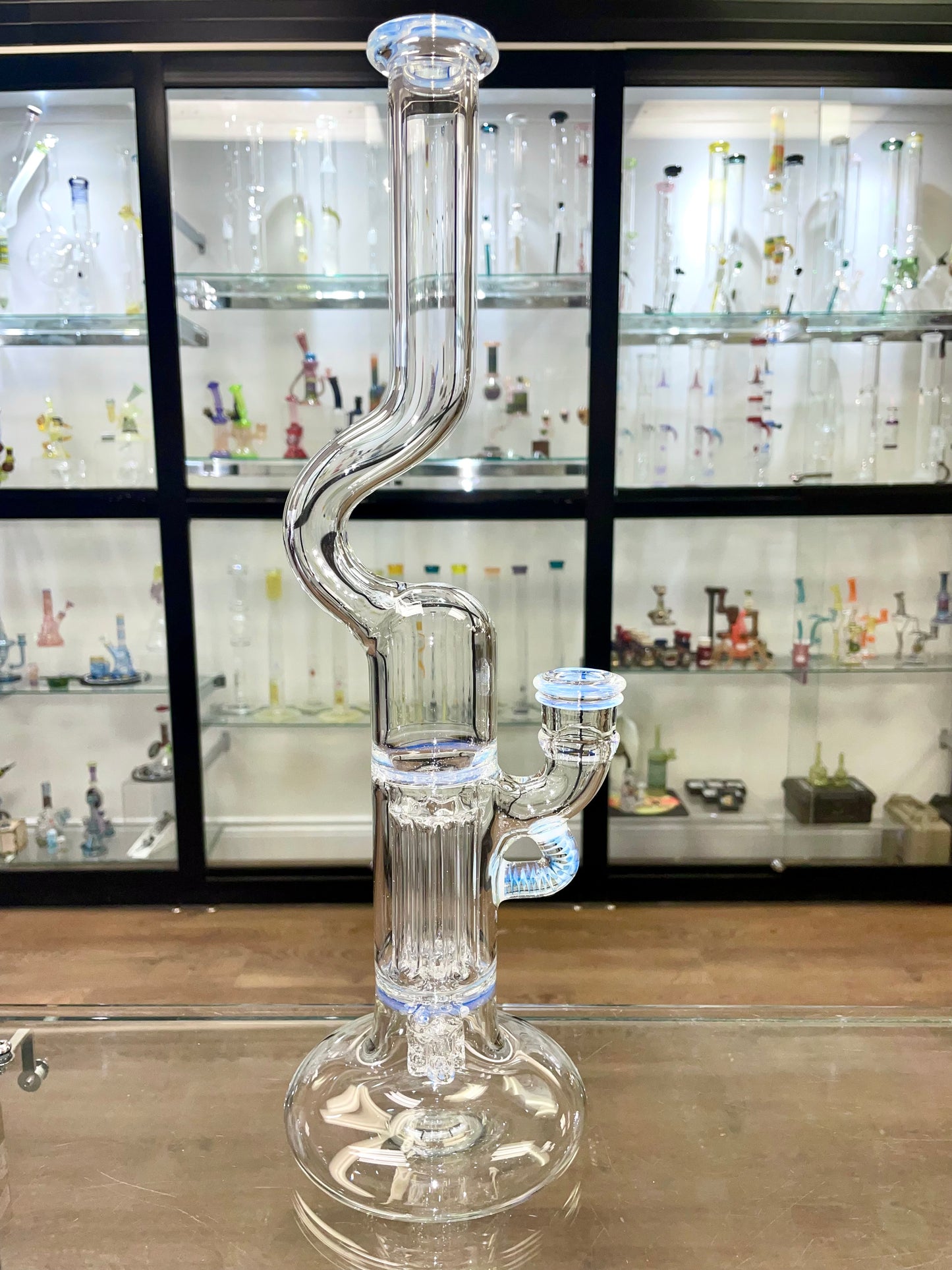 Blazed Mini Pillar Tube w/ Hollow Foot & Bent Neck & F4 - Ghost