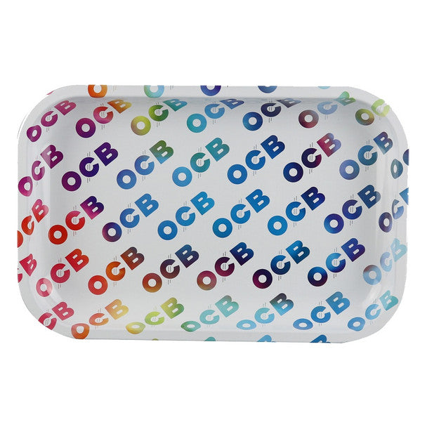 OCB 7.5" x 5.5" Small Metal Rolling Tray – Rainbow