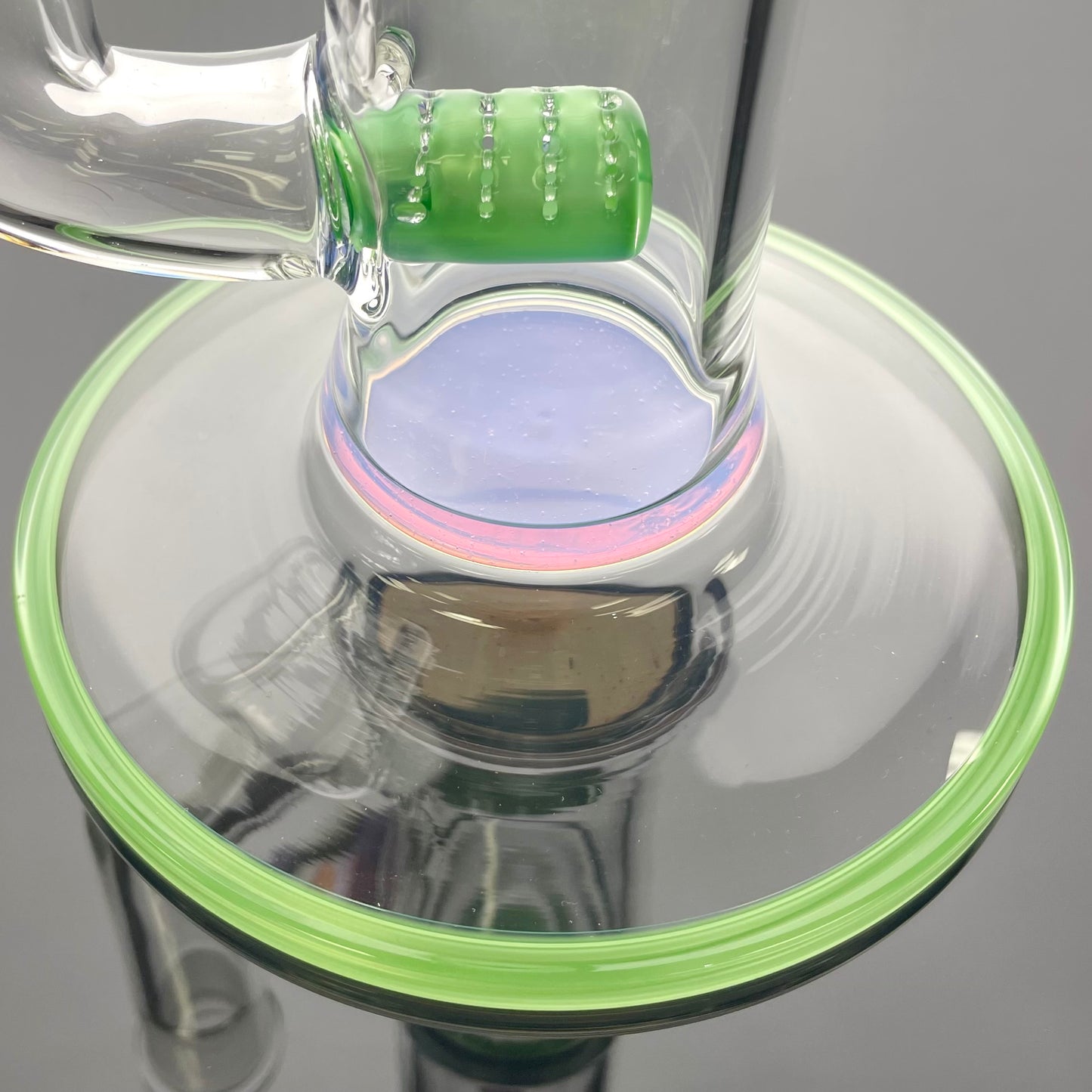 Green Belt Worked Stemline to Imperial + Bowl Set - Chromium & Pink Slyme w/ Opals