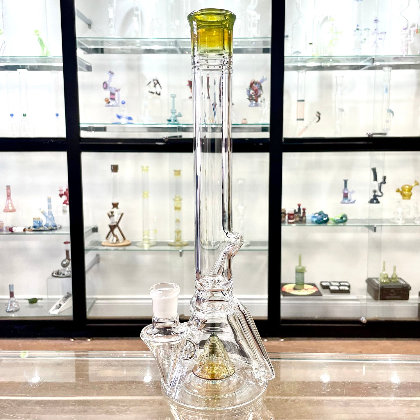 Discobox Large Colour Accented Fixed Single Recycler Beaker - Dragons Tears - (On sale due to small chip on joint)