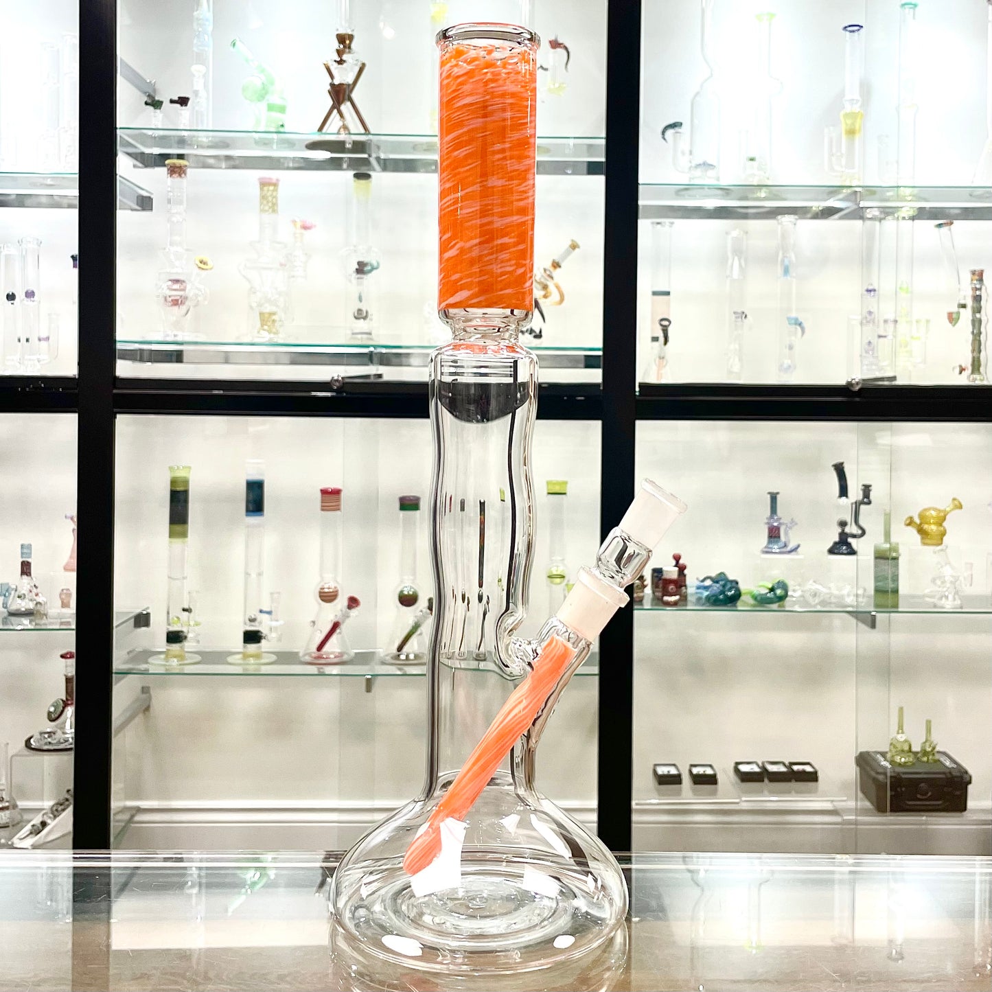 Mastah Glass Hollowfoot Frit Bong - Creamsicle