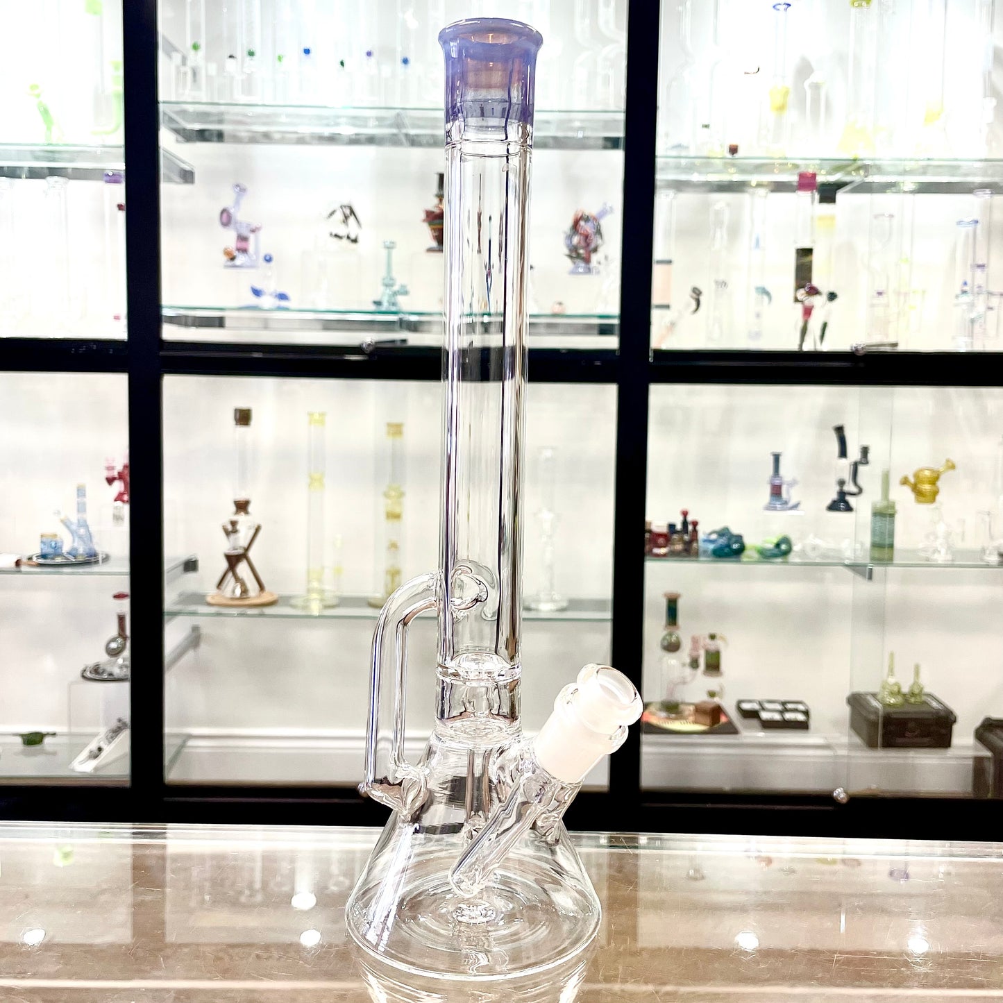 Discobox Colour Accented Single Recycler Beaker w/ Removable Stem - Royal Jelly Lite