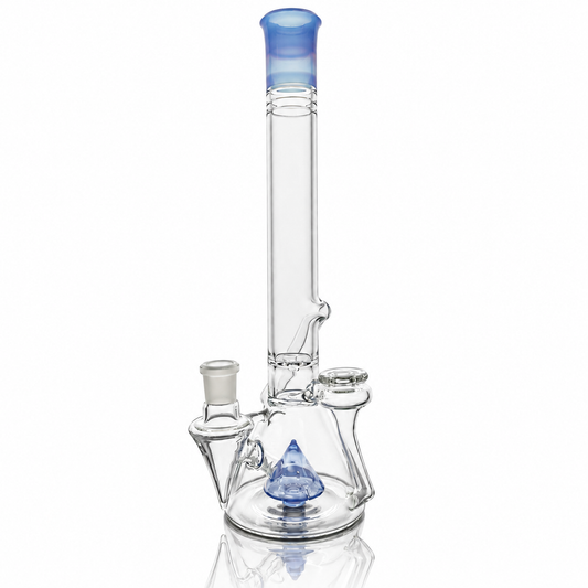 Discobox Large Colour Accented Fixed Double Recycler Beaker - Ghost Over Cobalt