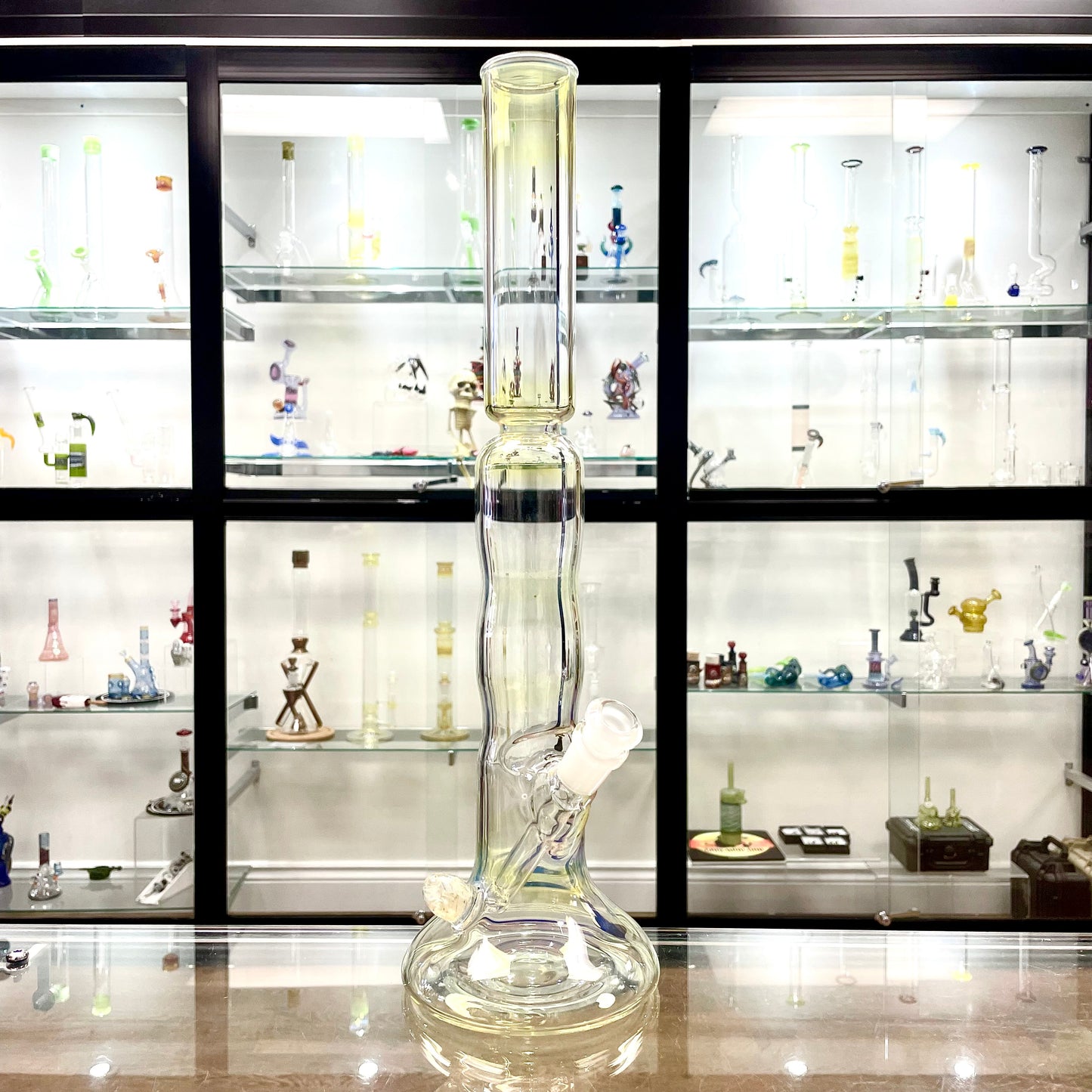 Mastah Glass Fumed 15" Hollow Foot Straight Tube