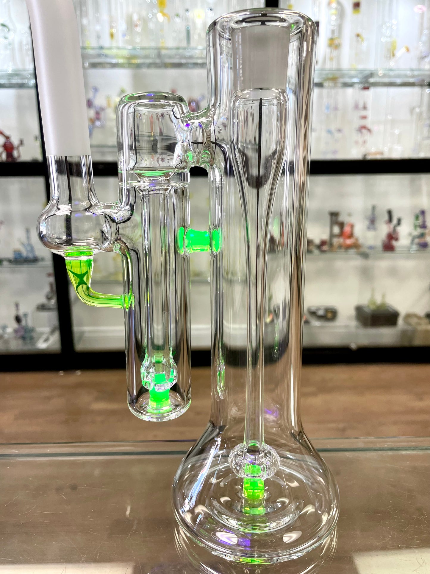 Green Belt Colour Accented Double Bubbler 18mm - Ion