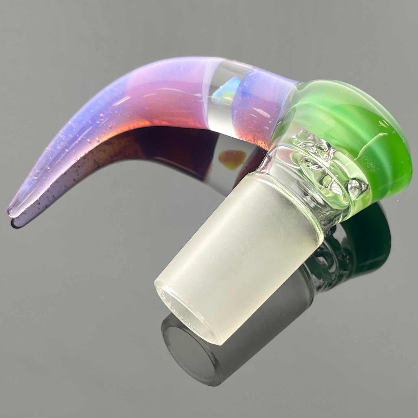 Green Belt Worked Stemline to Imperial + Bowl Set - Chromium & Pink Slyme w/ Opals