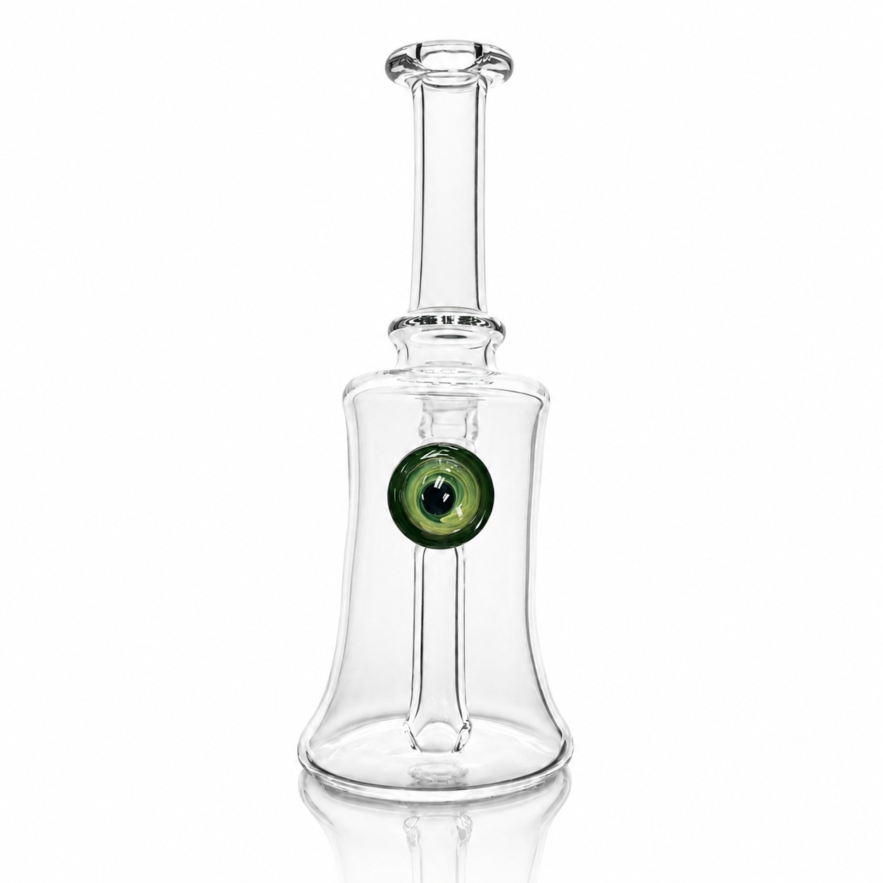 Clarks Glass 14mm Clear Bent Neck Mini Tube w/ Handmade Coloured Joint