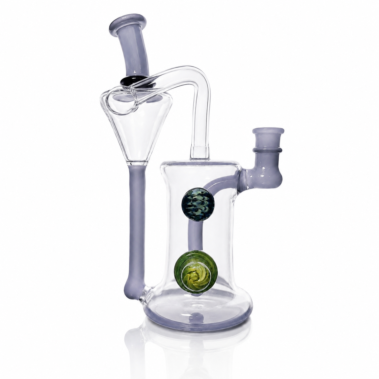 Clarks Glass 14mm Partial Colour Recycler - Dark Amethyst over Star White