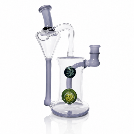 Clarks Glass 14mm Partial Colour Recycler - Dark Amethyst over Star White