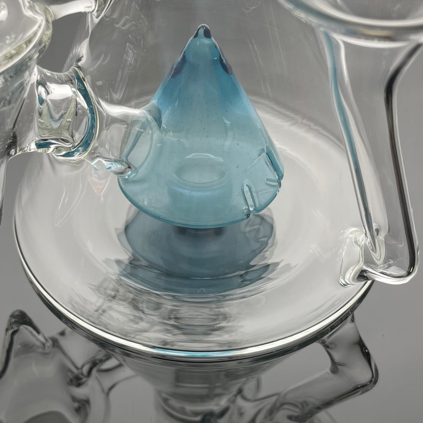 Discobox Colour Accented Fixed Double Recycler Beaker - Blue Stardust w/ Atomic Stardust & Aqua