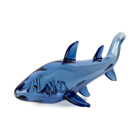 Red Eye Glass 6" Shark Hand Pipe - Sapphire Blue