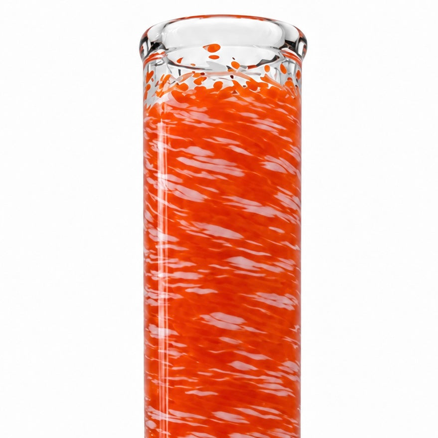 Mastah Glass Hollowfoot Frit Bong - White x Lava