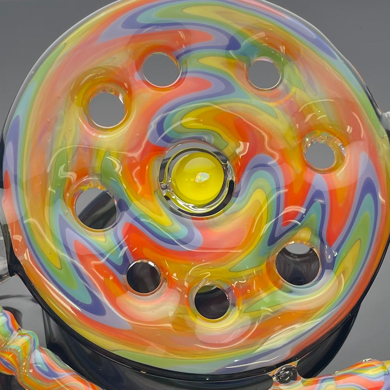 Blazed Worked Swiss Style Tube w/ Opal - Wavy Gravy