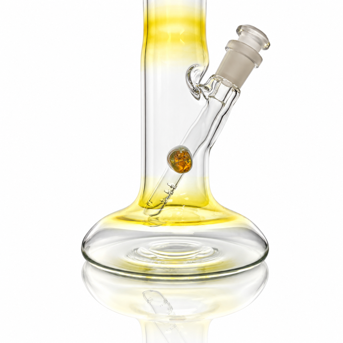 Mastah Glass Fumed 15" Hollow Foot Straight Tube w/ 18mm-14mm Stem