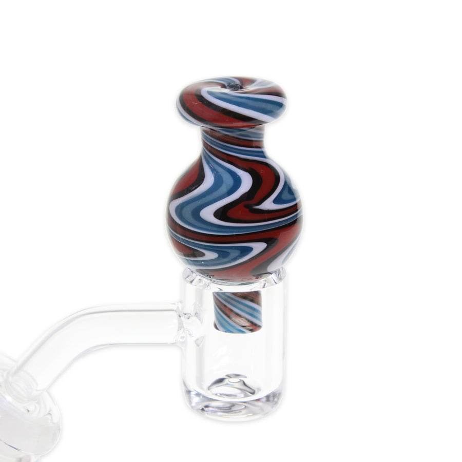 Swirl Bubble Cap Red w/ Blue & White