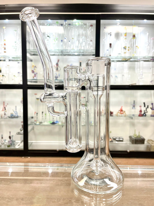 Green Belt Clear Double Bubbler 18mm