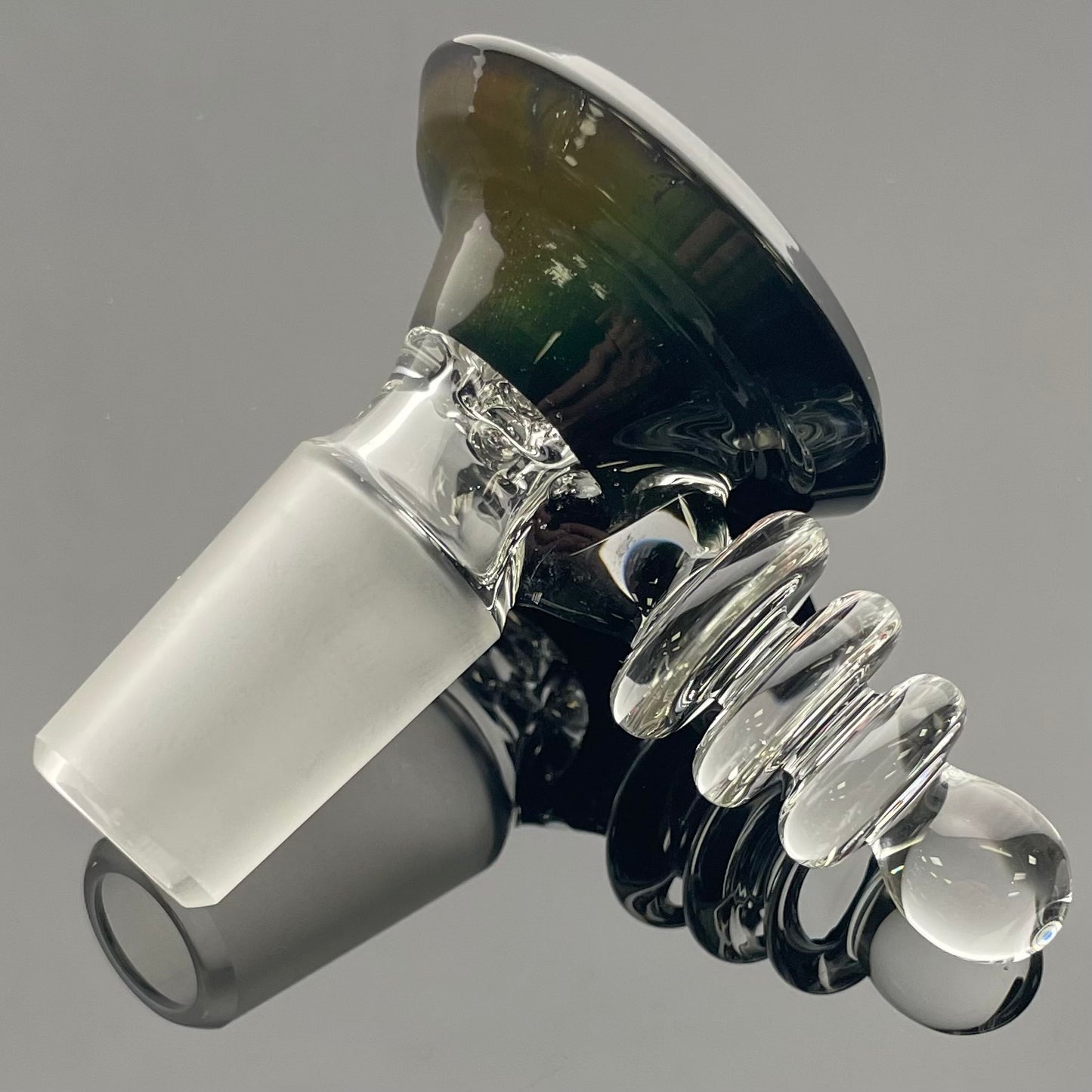 Red Heady Partially Accented 18mm 4 Hole Ray Gun Bowl - Space Tech - #9