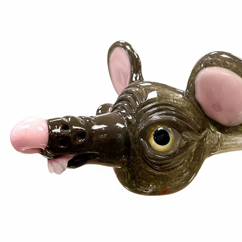 Vagabond Glass 6.5” Sculpted Rat Hand Pipe