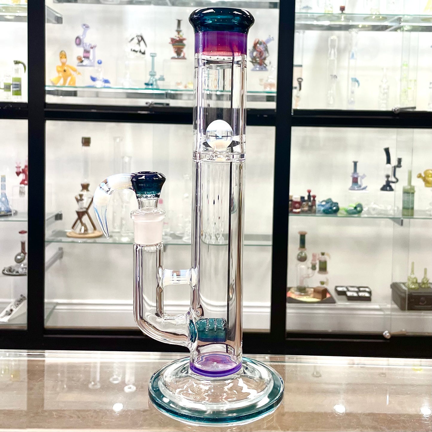 Green Belt Worked Marble Guard Tube + Bowl Set w/ 3 Opals