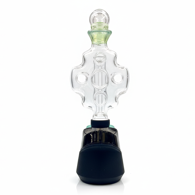 Eka Glass Colour Accented Swiffco Puffco Peak Glass Top - Sea Slyme