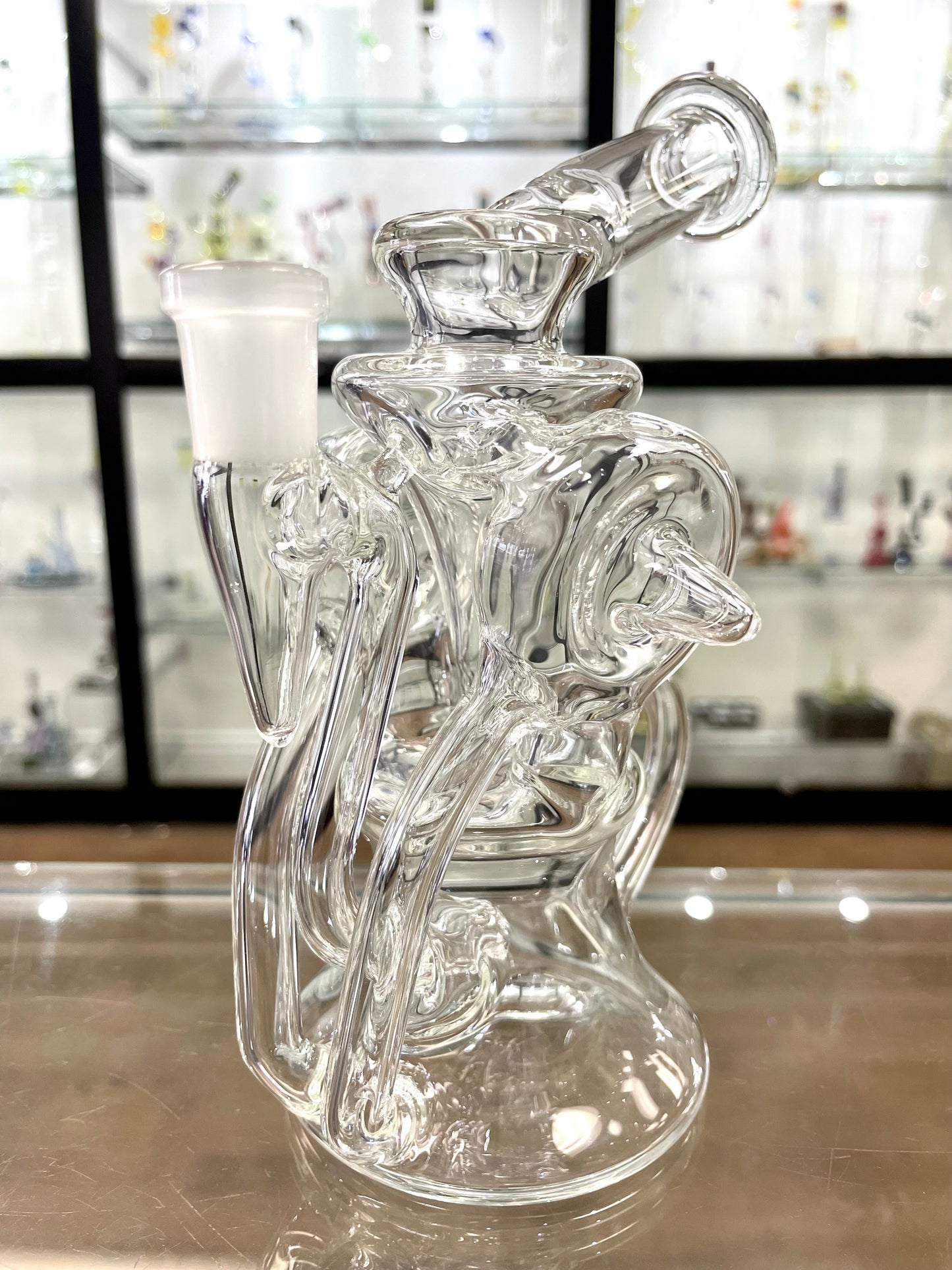 Mimzy V2 Clear Double Disc Full Scroller Recycler - 14mm