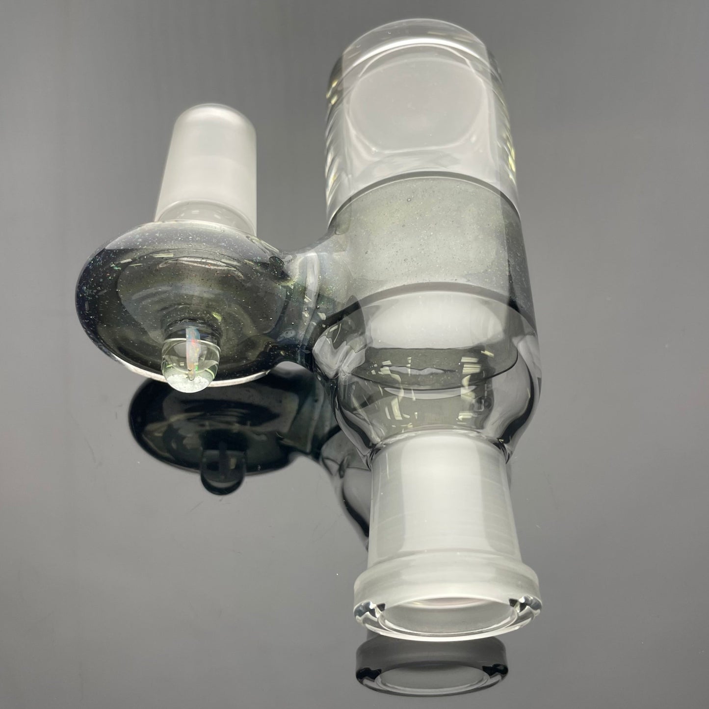 JHoney 18mm 90 Dry Ash Catcher - Crushed Opal w/ Opal