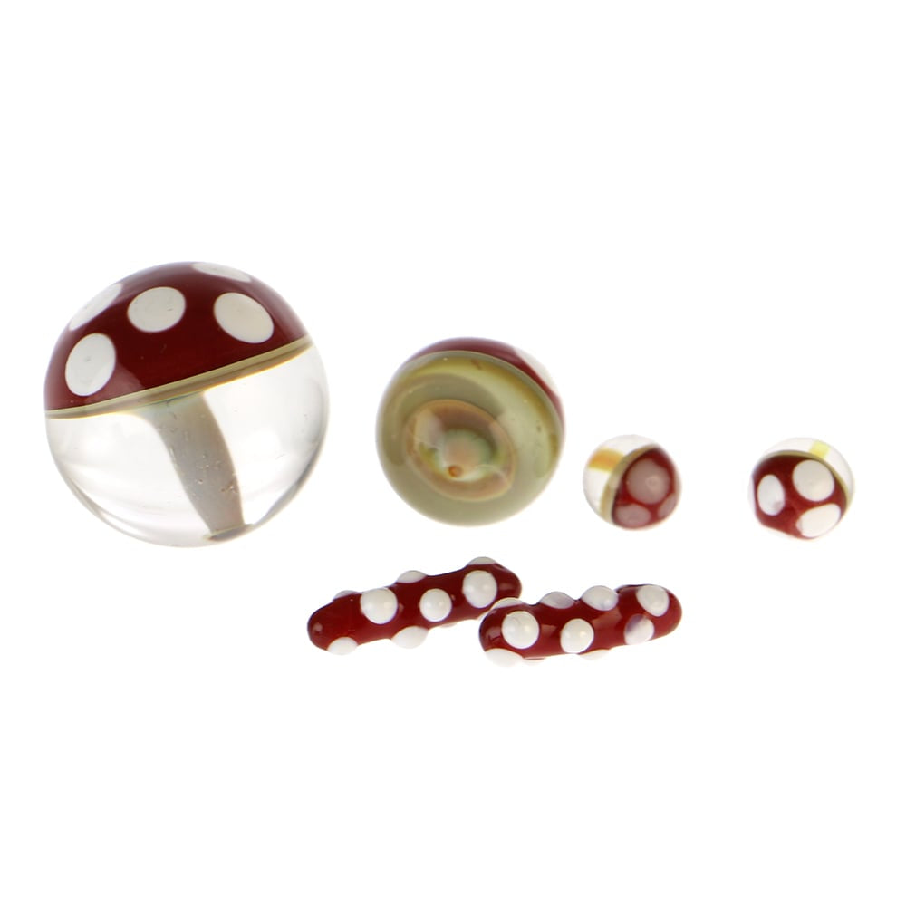 Eckardt Glass Amanita Mushroom Slurper Marble Set