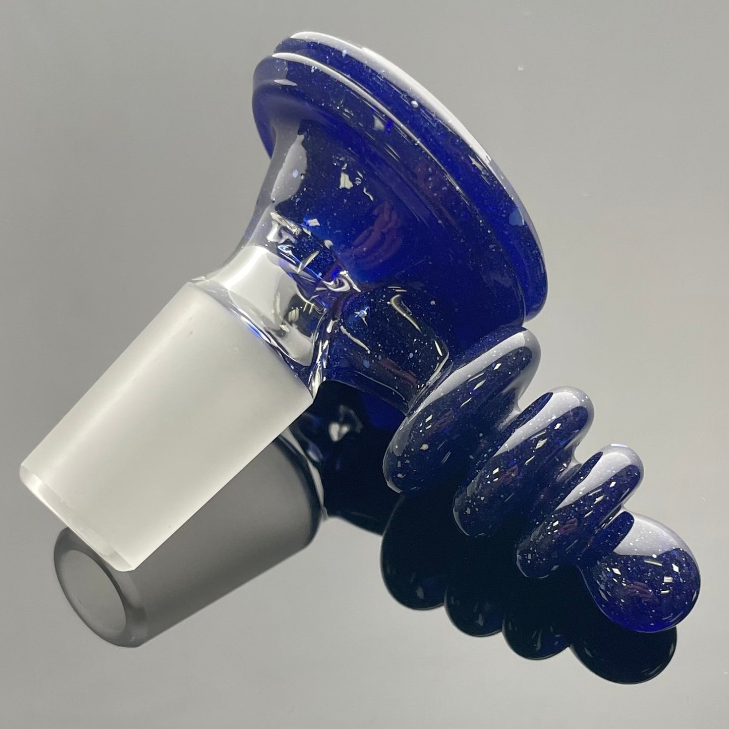 Red Heady Fully Accented 18mm 4 Hole Ray Gun Bowl - Blue Blizzard - #3
